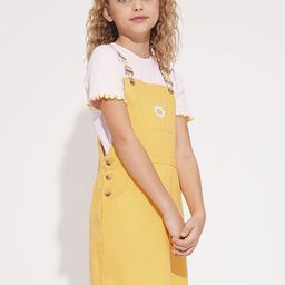 Vero Moda Girls Pure Cotton Dungaree With T-Shirt-image-56