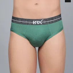 HRX by Hrithik Roshan Pack Of 2 Mid Rise Basic Briefs HRX_BRF_002_GRN_BLK_2PC-picture-35