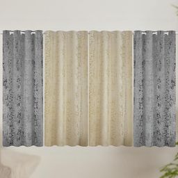 IVAZA Set of 4 Textured Velvet Curtains-12