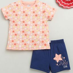 BUMZEE Girls Printed T-shirt with Shorts-image-92