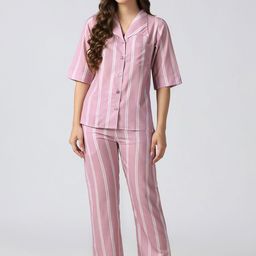 House of Comfort Women Striped Night suit-image-96