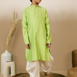 Here&Now X Sanwara Boys Printed Regular Pure Cotton Kurta with Dhoti Pants-picture-44