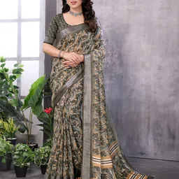 vj fashion Floral Zari Silk Cotton Saree-11