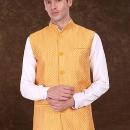 SKAVIJ Men Woven Design Nehru Jacket-42