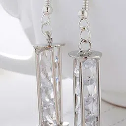 Young & Forever Crystals Studded Contemporary Drop Earrings-picture-39