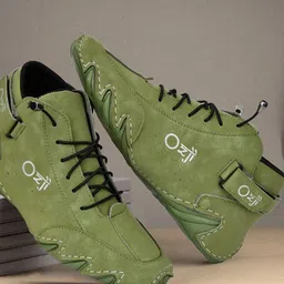 OZJI Men Lace-Ups Mid-Top Basketball Non-Marking Shoes-picture-34