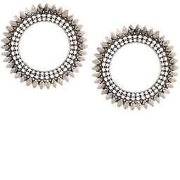 Zoey Silver Plated Oxidized Circular Shaped Studs-35