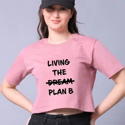 Lazy Lush Women Typography Printed Cotton Crop T-Shirt-image-75