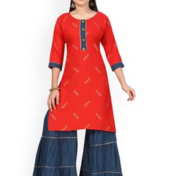 BAESD Girls Printed Regular Pure Cotton Kurta with Sharara-picture-51