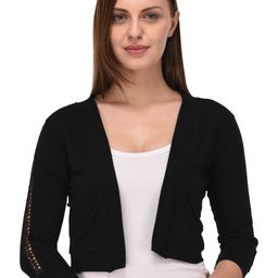 The Roadster Lifestyle Co Front Open Bolero Crop Shrug-image-72