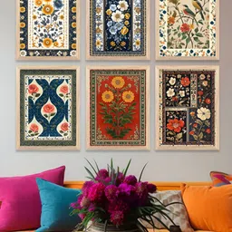 Kotart Brown & Red 6 and more Piece Wood Floral and Botanical Wall Paintings-image-84