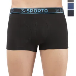 Sporto by Macho Pack Of 4 Outer Elasticated Trunks - Sprto_M1022-B1-CH1-Dnm1-N1-S-picture-48