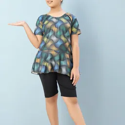 BAESD Girls Printed Swim Suit With Attached Shorts-image-87