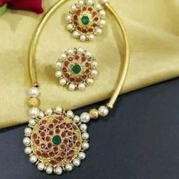 Gyaan Jewels Stone-Studded & Beaded Necklace and Earrings-image-57