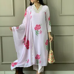 SHREE KHODAL FASHION Women Floral Printed Sequinned Kurta with Trousers & Dupatta-picture-17