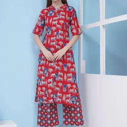 LABEL KASHI Women Ethnic Motifs Printed Regular Kurta & Palazzos-picture-55