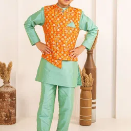 Jilmil Boys Regular Kurta with Trousers & Jacket-image-83