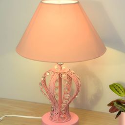 Homesake Pink Metal Cylindrical Shaped Table Lamp-53