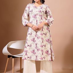 Virah Fashion Women Floral Regular Pure Cotton Kurti with Palazzos-picture-45