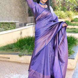 Munir Zari Silk Blend Banarasi Saree-image-26