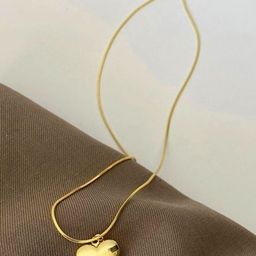 Jewels Galaxy Gold-Plated Stainless Steel Anti Tarnish Heart Shaped Pendant with Chain-image-98