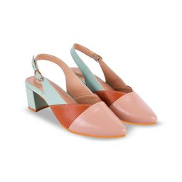 Stylestry Colourblocked Pointed Toe Block Sandals With Buckles-8