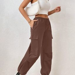 BROADSTAR Women Loose Fit Parachute Trousers-image-65