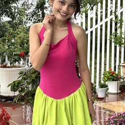 TANDUL Halter Neck Fit & Flare Dress-picture-11