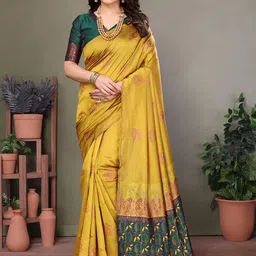 AMRUTKALA SAREES Woven Design Zari Banarasi Saree-image-1
