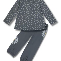 Pranava Infant Girls Floral Printed Pure Organic Cotton Night Suit-picture-2
