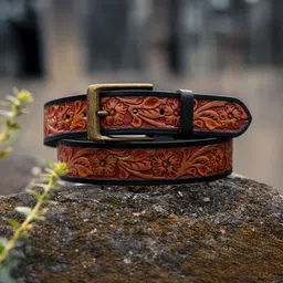 Celtic Unisex Textured Leather Formal Belt-image-50