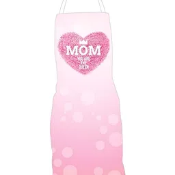 THEYAYACAFE Mother's Day Pink & White Printed Velvet Waterproof Apron-24