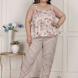 Doriyaan Printed Pure Cotton Shoulder Straps Top & Trousers Co-ords-picture-8