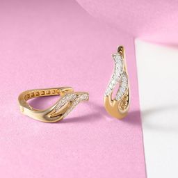 Mia by Tanishq 14KT Gold Natural Diamond Hoop Earrings - 2.867 gm-picture-27