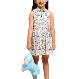 Funny Bones Clothings Print Peter Pan Collar A-Line Dress-image-83
