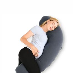 Pum Pum Black Fibre Filled Faux Velvet Ultra Soft Maternity Pillow-image-76