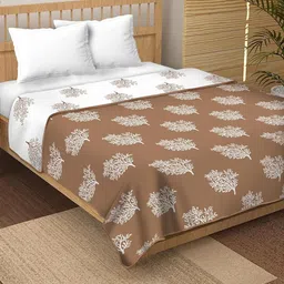 Anadhika Brown Floral AC Room Double Bed Dohar-image-44