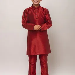 DEVOILER Boys Mandarin Collar Straight Kurta-picture-15