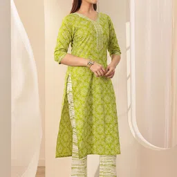 Libas Bandhani Printed Thread Work Straight Kurta with Trouser & Dupatta image 5