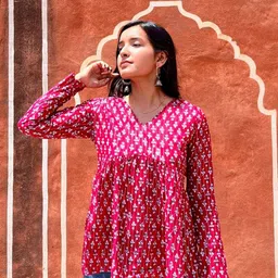PINGAKSH Women Floral Print Peplum Top-image-87