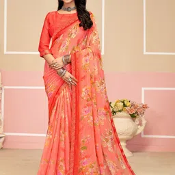 Pandadi Saree Floral Printed Zari Saree-image-57