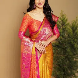 SILKWEAR Ethnic Motifs Woven Design Zari Paithani Saree-picture-26