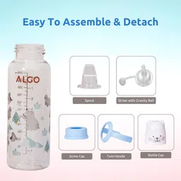 Adore ALGO Snr. 2 In 1 Baby Silicon Spout & Straw Sipper With 250ml Baby Sipper image 3