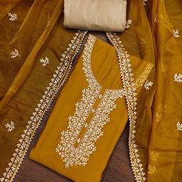 MANVAA Ethnic Motifs Embellished Sequinned Unstitched Dress Material-picture-49