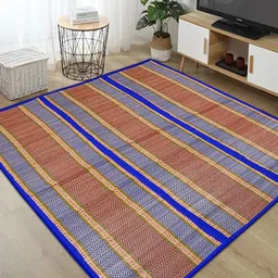 HOKIPO Red & Blue Madurkathi Patterned Floor Mats-16