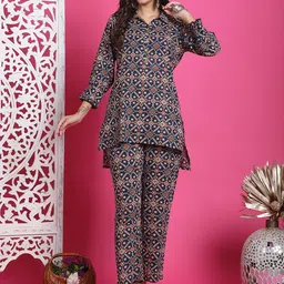 KALINI Printed Pure Cotton Top With Trousers Co-ords-image-88