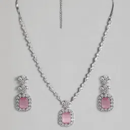 TIYARA brass silver-plated Jewellery Set-image-62