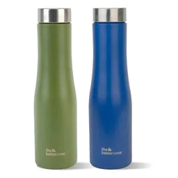 The Better Home Green 2 Pieces Brand Logo Printed Stainless Steel Water Bottles-1L Each-image-94
