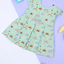 Macwin Girls Star Printed Cotton Fit & Flare Dress-picture-6