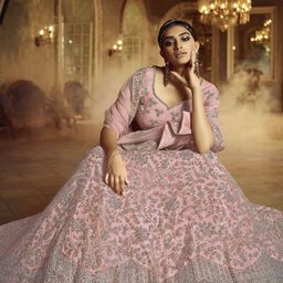 Fusionic Embroidered Net Semi-Stitched Lehenga & Unstitched Blouse With Dupatta image 5